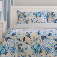 Peach Blossom PRINTED MICROFIBRE QUILT COVER SET - QUEEN