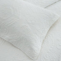 100% Cotton Coverlet Set Damask White King