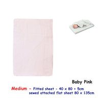 Baby Pink Bassinet Fitted Sheet with a Flat Sheet Sewed Attached