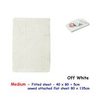 Off White Bassinet Fitted Sheet with a Flat Sheet Sewed Attached