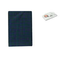 Tartan Blue Green Bassinet Fitted Sheet with a Flat Sheet Sewed Attached