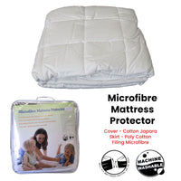 Cotton Japara Cover Microfiber Filling Mattress Protector Double