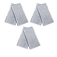 Set of 6 Microfibre Striped Tea Towels Charcoal
