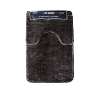 2 Pce Sorrento Plush Quality Non-slip Rubber Back Bath Mat Set Mink