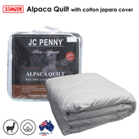 350GSM Alpaca Quilt with Cotton Japara Cover - Double