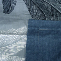 300TC Palm Leaf Blue Reversible Cotton Quilt Cover Set King