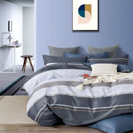 Pani Charcoal Reversible Quilt Cover Set Queen
