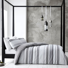 Gabrielle Grey Quilt Cover Set Queen