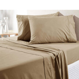 300TC Pure Cotton Sheet Set Queen Latte