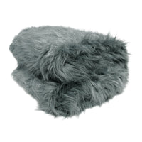 Natural Tone Faux Fur Long Hair Extra Large Throw Blanket Grey