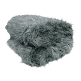 Natural Tone Faux Fur Long Hair Extra Large Throw Blanket Grey