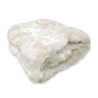 Radisson Snow Fox Luxury Animal Faux Fur Throw Rug 127 x 152 cm