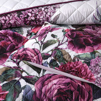 Bianca Abigail Berry Floral Printed Quilted Bedspread Set Super King