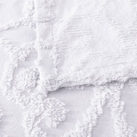 Bianca Ella White Cotton Chenille Floral Bedspread Set Double