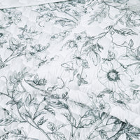 Bianca Gracie White Floral Printed Quilted Bedspread Set King