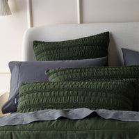 Bianca Vienna Green Textured Bedspread Set Super King