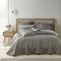 Bianca Zaria Taupe Embroidered Bedspread Set Super King