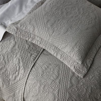 Bianca Zaria Taupe Embroidered Bedspread Set Super King