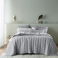 Bianca Langston Silver Pre-Washed Linen Cotton Comforter Set Queen/King