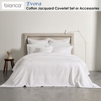 Bianca Evora White Cotton Jacquard Coverlet Set Queen/King