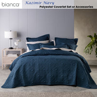 Bianca Kazimir Navy Polyester Coverlet Set Single/Double
