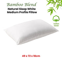 Bianca Natural Sleep White Bamboo Blend Medium Profile Pillow