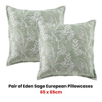 Bianca Pair of Eden Sage European Pillowcases