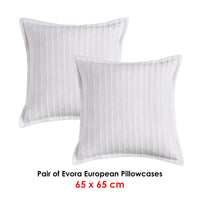 Bianca Pair of Evora White European Pillowcases