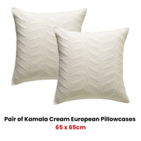 Bianca Pair of Kamala Cream European Pillowcases