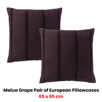 Bianca Pair of Malua Grape European Pillowcases 65 x 65cm