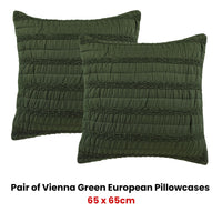 Bianca Pair of Vienna Green European Pillowcases
