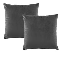 Bianca Pair of Vivid Coordinate Velvet Coal European Pillowcases 65 x 65 cm