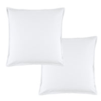 Bianca Pair of Wellington White Linen Cotton European Pillowcases 65 x 65 cm