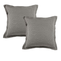 Bianca Pair of Zaria Taupe European Pillowcases 65 x 65cm