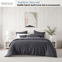 Bianca Kahlani Charcoal Waffle Quilt Cover Set Single