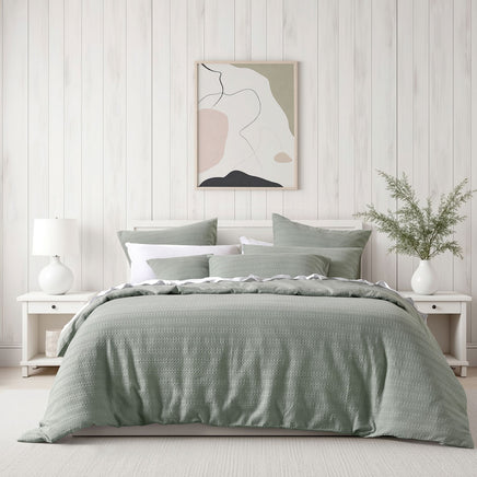 Bianca Kahlani Sage Waffle Quilt Cover Set Super King