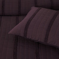 Bianca Malua Grape Jacquard Striped Quilt Cover Set Queen