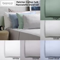 Bianca Fletcher Flannelette Cotton Sheet Set Sage Queen