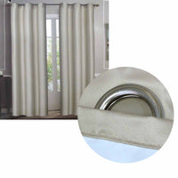 Emporio Hudson Pair of Coated Back Blockout Eyelet Curtains 137 x 213cm each Taupe (Labelled as Ivory)