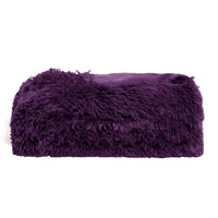 Hotel Living Long Hair Faux Fur Throw Rug Purple