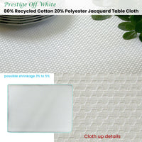 Invitation Prestige Cotton Rich Jacquard Off White Table Cloth 180cm Diameter Round