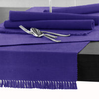 Hoydu Cotton Ribbed Table Runner 45cm x 150cm - ULTRA VIOLET