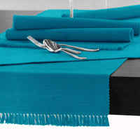 Hoydu Cotton Ribbed Table Runner 45cm x 200cm - BLUE BIRD