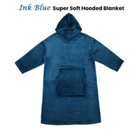 Accessorize Ink Blue Super Soft Hooded Blanket Small/Medium