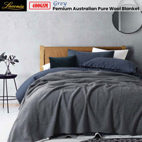 Laconia 400GSM Premium Australian Pure Wool Blanket Grey King