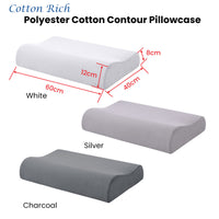 Accessorize White Cotton Rich Contour Pillowcase 40x60x12cm