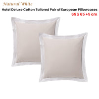 Accessorize Pair of  White/Natural Tailored Hotel Deluxe Cotton European Pillowcases