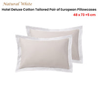 Accessorize Pair of  White/Natural Tailored Hotel Deluxe Cotton Standard Pillowcases