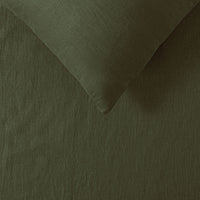 100% Linen Olive Quilt Cover Set Double