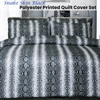 Big Sleep Snake Skin Black Quilt Cover Set Double